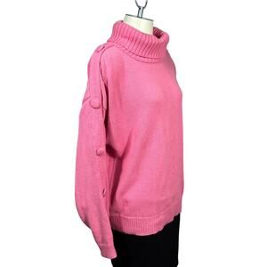 J.O.A. Just One Answer (L) Sweater Cotton-Blend Turtleneck Barbie Pink